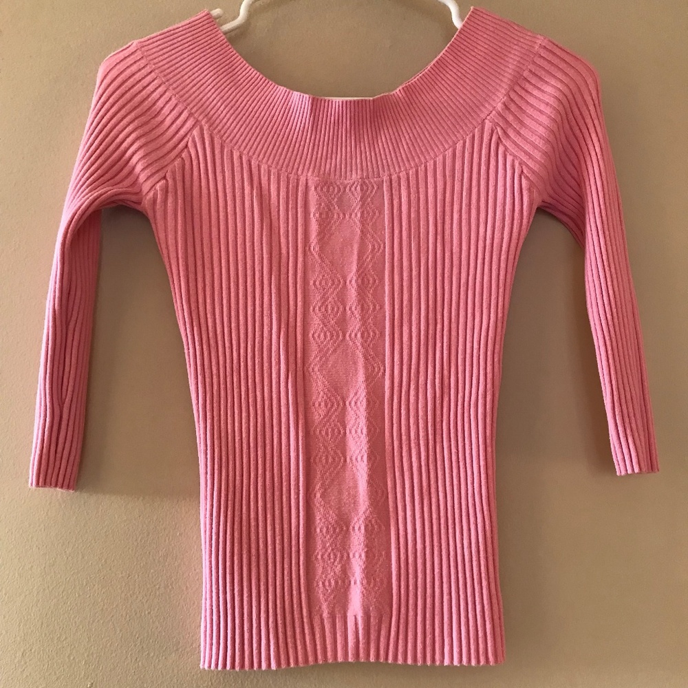 Pink Ribbed Sweater